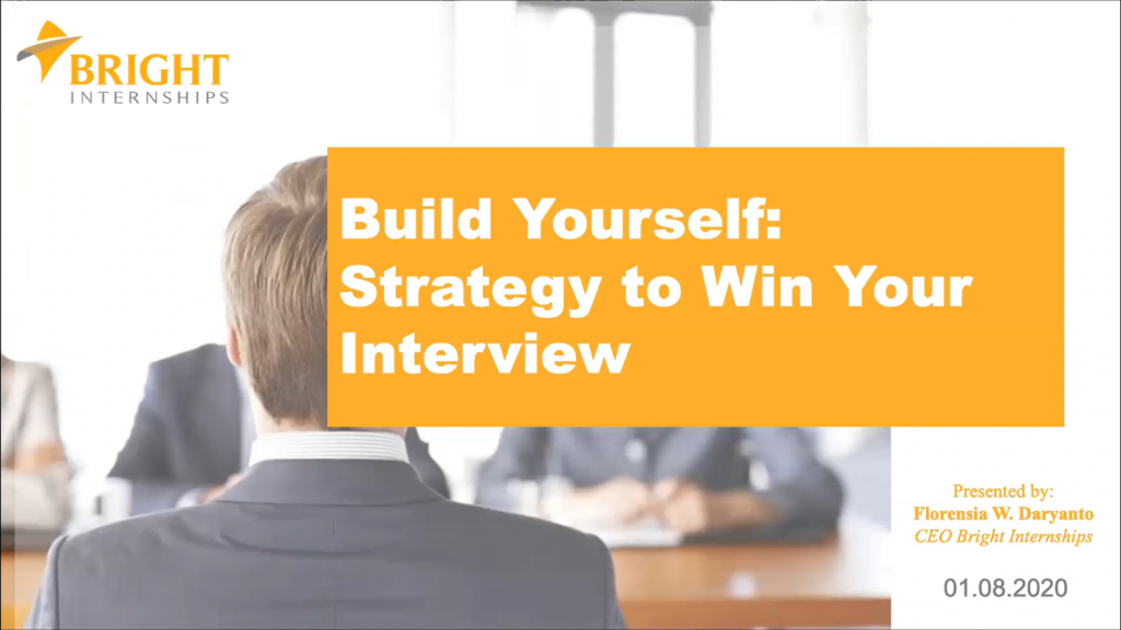 Webinar and Donation I (We-Do) “Build Yourself: Strategy to Win Your Interview”